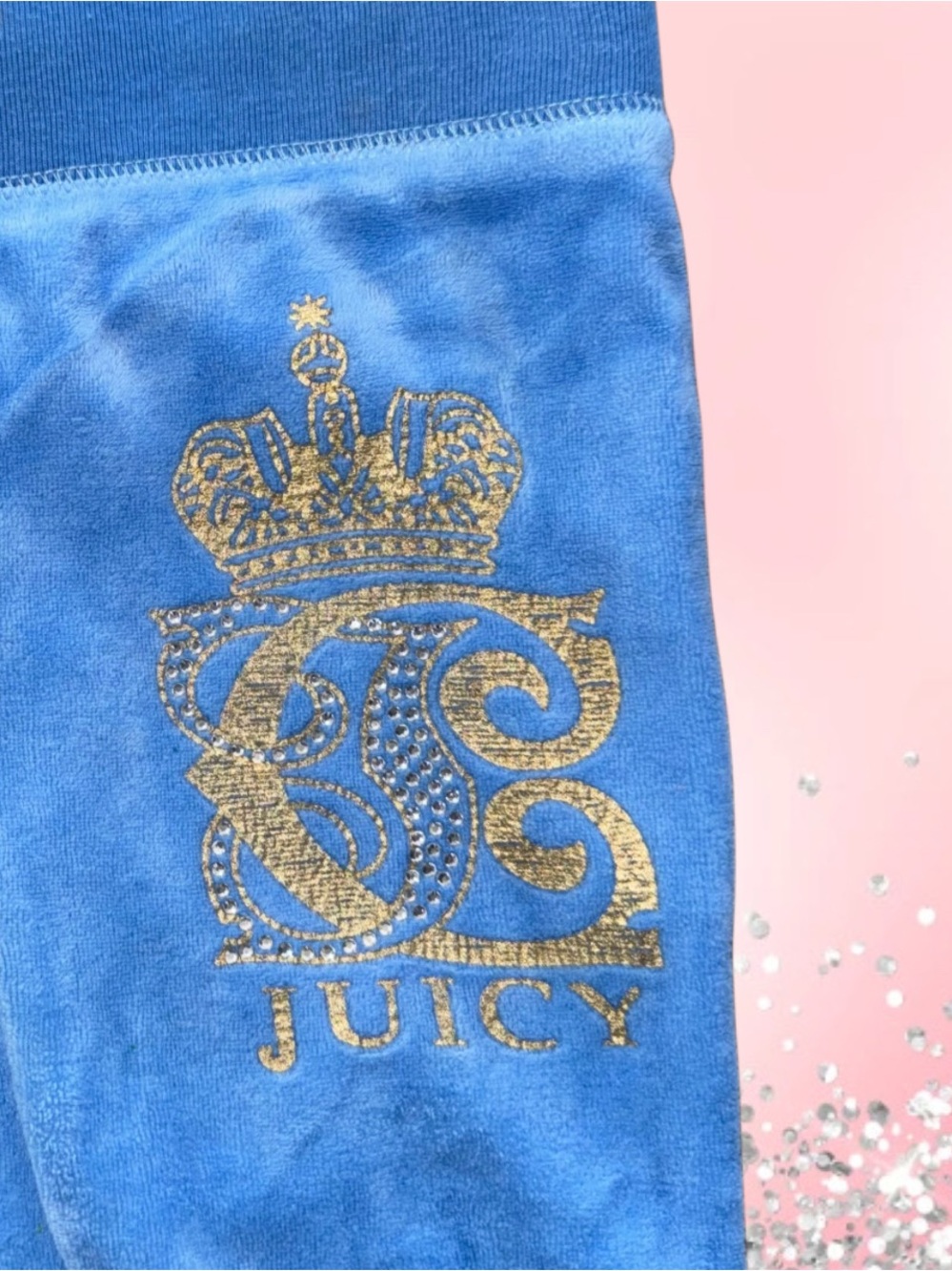 Juicy Couture Sky Blue Velour Zip Hoodie & Joggers - Picture 12 of 14